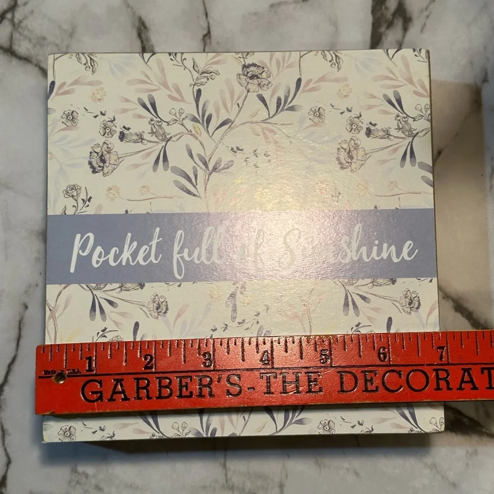 POCKET FULL OF SUNSHINE Art Wooden Block Sign Shelf Sitter Wall by Kathy NWT